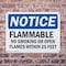 Signmission Flammable No Smoking Or Open Flames Within 25 Feet OSHA Notice Sign, Plastic, 14in W x 10in L, 2PK OS-2PACK-NS-P-1014-L-12774 - alternate 6